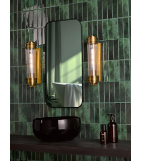 Tommaso Bathroom Wall Light Antique Bronze and Ribbed Glass IP44-2
