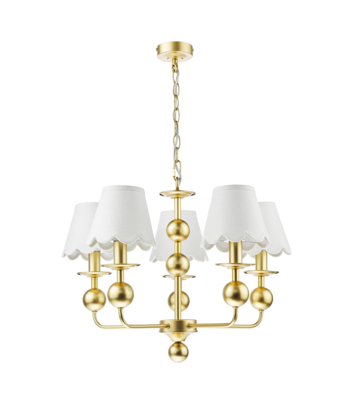 Tilda 5 Light Ceiling Pendant Satin Gold With Shade-7