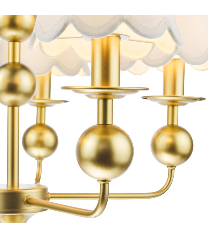 Tilda 5 Light Ceiling Pendant Satin Gold With Shade-8