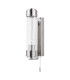 Tommaso Bathroom Wall Light Polished Nickel and Ribbed Glass IP44-5