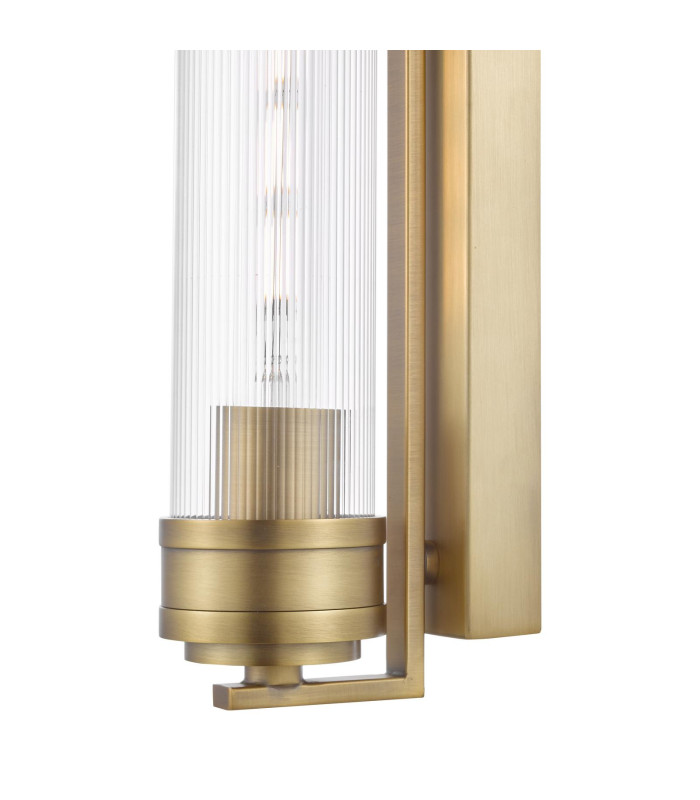 Tommaso Bathroom Wall Light Antique Bronze and Ribbed Glass IP44-6