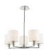 Tyler 5 Light Armed Ceiling Pendant Satin Nickel With Shade