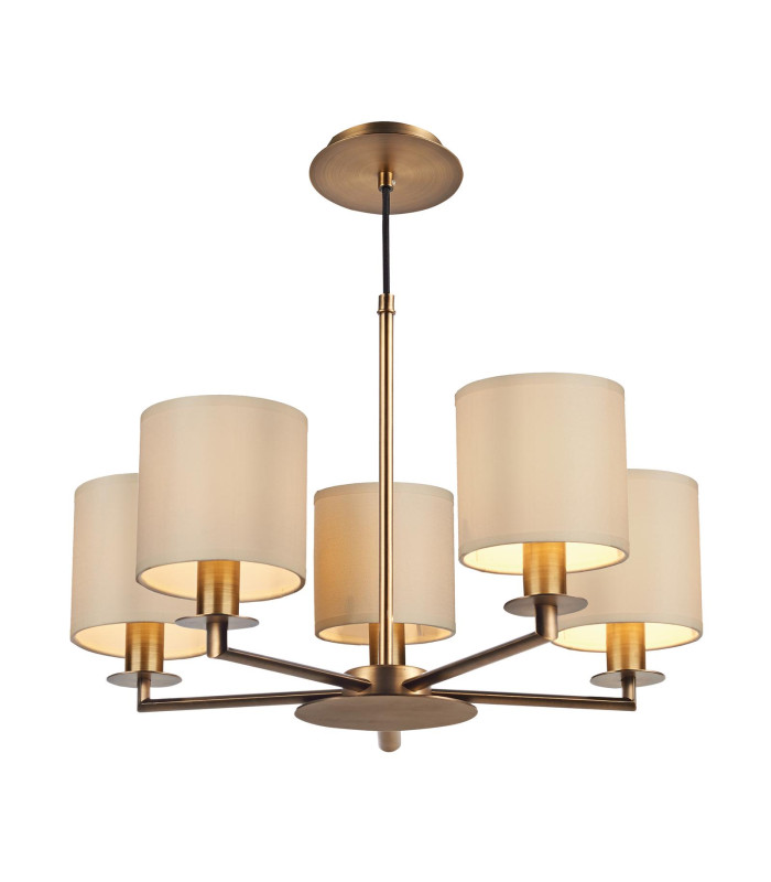 Tyler 5 Light Armed Ceiling Pendant Antique Bronze With Shade