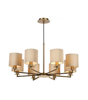 Tyler 8 Light Armed Ceiling Pendant Antique Bronze With Shade