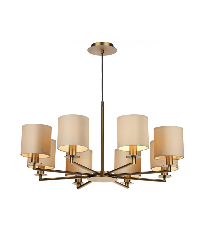 Tyler 8 Light Armed Ceiling Pendant Antique Bronze With Shade