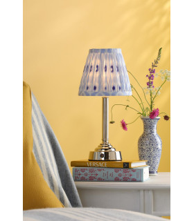 Virgil Rechargeable Table Lamp Polished Nickel With Shade LED-2