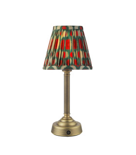 Virgil Rechargeable Table Lamp Matt Antique Brass With Shade LED-1