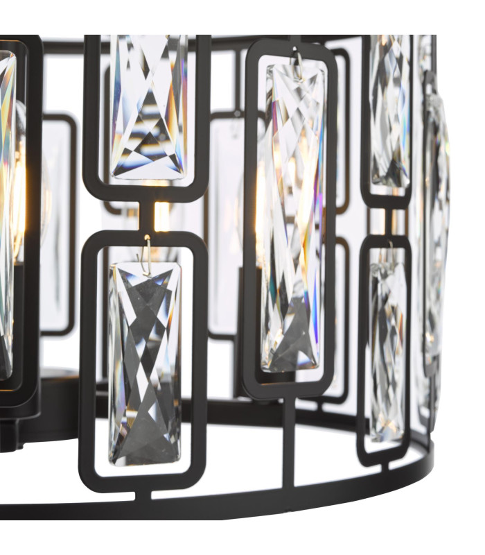Zoelle 5 Light Ceiling Pendant Matt Black and Crystal-7