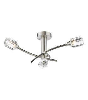 Zonda 3 Light Semi-Flush Brushed Nickel and Crystal-1