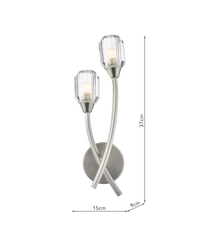 Zonda Wall Light Brushed Nickel and Crystal-4