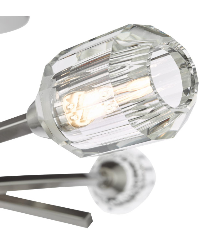 Zonda 3 Light Semi-Flush Brushed Nickel and Crystal-4