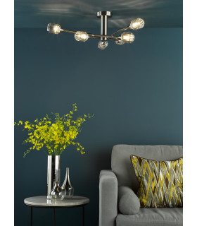 Zonda 6 Light Semi-Flush Brushed Nickel and Crystal-2