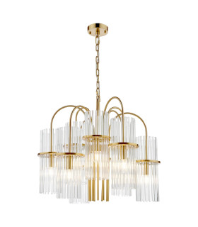 Eniola 9 Light Ceiling Pendant Natural Brass and Glass-1