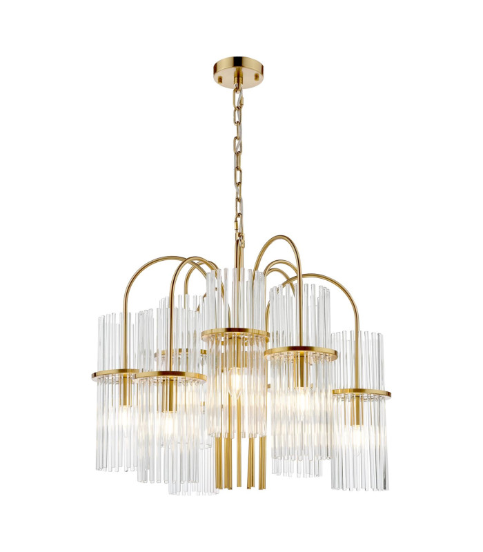 Eniola 9 Light Ceiling Pendant Natural Brass and Glass-1
