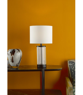 Enrico Rechargeable Table Lamp Satin Black and Glass With Shade LED-2