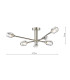 Zonda 6 Light Semi-Flush Brushed Nickel and Crystal-6