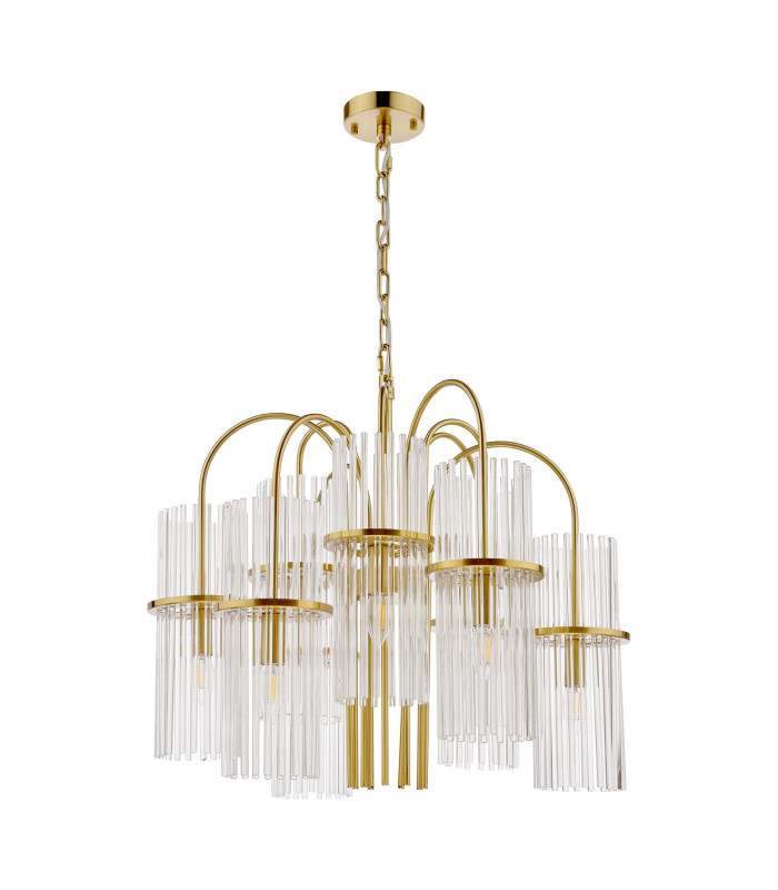 Eniola 9 Light Ceiling Pendant Natural Brass and Glass-5