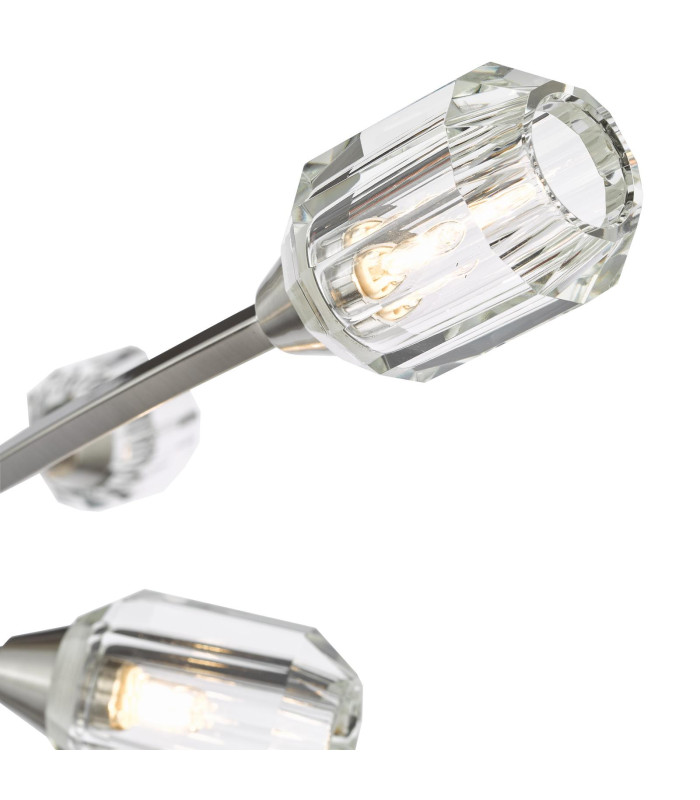 Zonda 6 Light Semi-Flush Brushed Nickel and Crystal-8