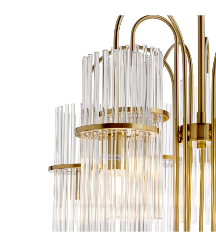 Eniola 9 Light Ceiling Pendant Natural Brass and Glass-7