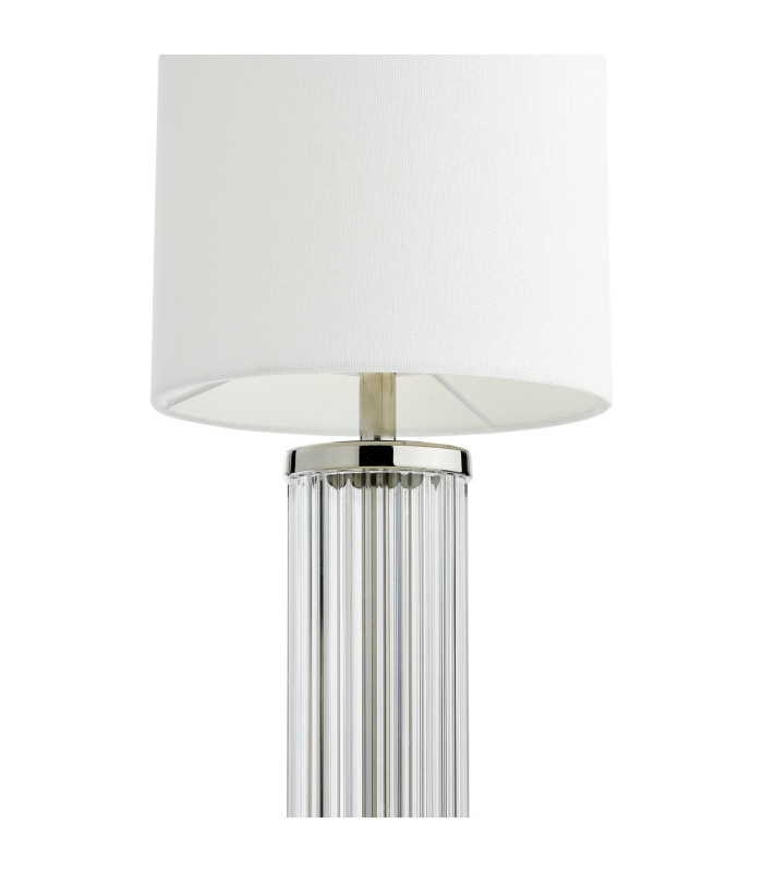 Enrico Rechargeable Table Lamp Polished Nickel and Glass With Shade LED-6