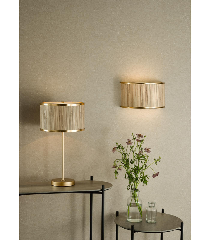 Fenella Wall Light Gold Leaf and Seagrass-4
