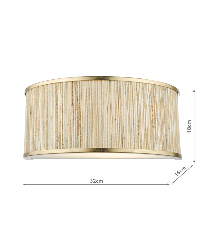 Fenella Wall Light Gold Leaf and Seagrass-6