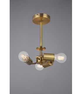 Antique Brass 3 Light E27 Universal Semi Flush Ceiling Fixture, Suitable For A Vast Selection Of Shades - 2