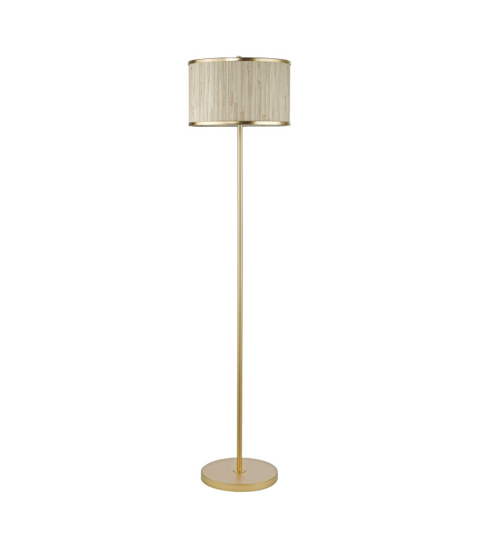 Fenella 3 Light Floor Lamp Gold Leaf and Seagrass-7