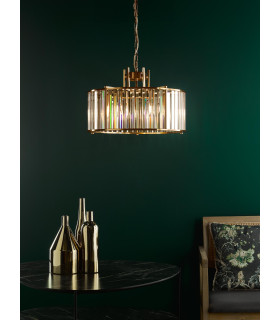 Kiran 5 Light Ceiling Pendant Natural Brass and Crystal-2