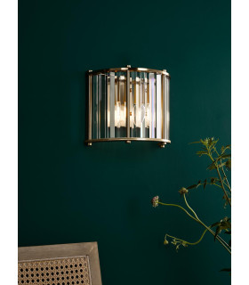 Kiran Wall Light Natural Brass and Crystal-2