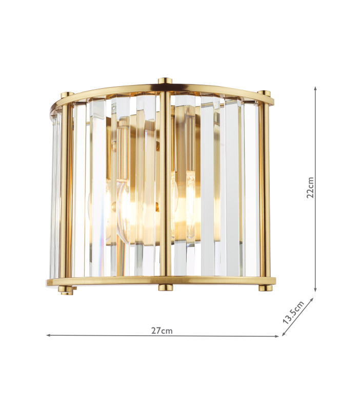 Kiran Wall Light Natural Brass and Crystal-4