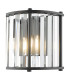 Kiran Wall Light Satin Black and Crystal-7