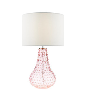 Kristina Table Lamp Pink Glass With Shade-1
