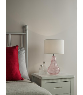 Kristina Table Lamp Pink Glass With Shade-2