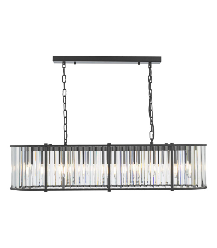 Kiran 7 Light Bar Ceiling Pendant Satin Black and Crystal-6