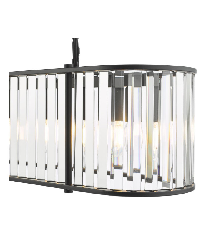 Kiran 7 Light Bar Ceiling Pendant Satin Black and Crystal-8