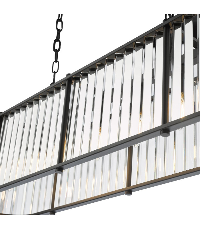 Kiran 7 Light Bar Ceiling Pendant Satin Black and Crystal-10
