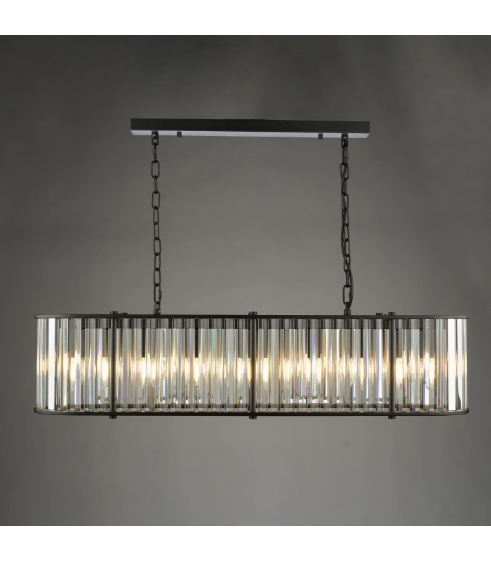 Kiran 7 Light Bar Ceiling Pendant Satin Black and Crystal-11