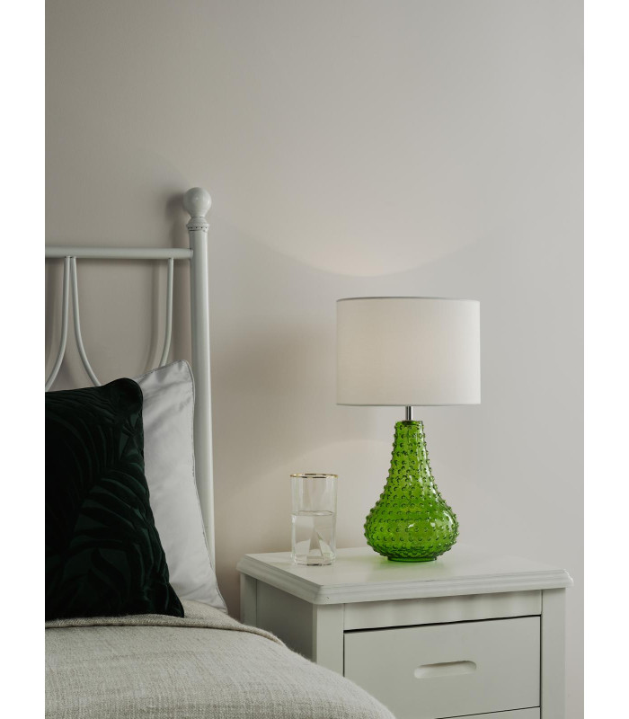 Kristina Table Lamp Green Glass With Shade-2