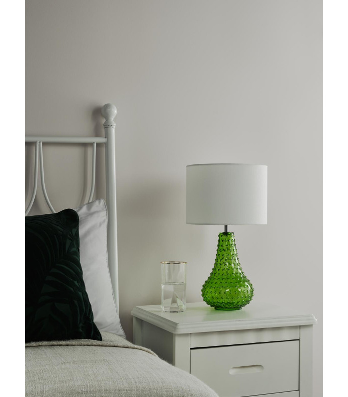 Kristina Table Lamp Green Glass With Shade-3