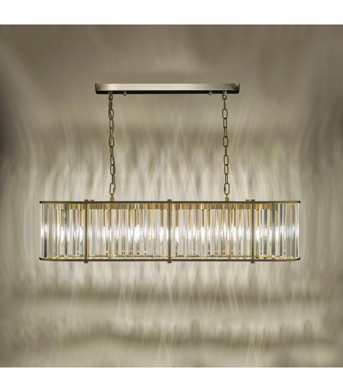 Kiran 7 Light Bar Ceiling Pendant Natural Brass and Crystal-11