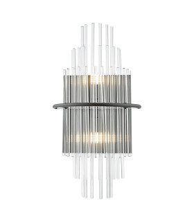 Lukas Wall Light Satin Black and Glass-1
