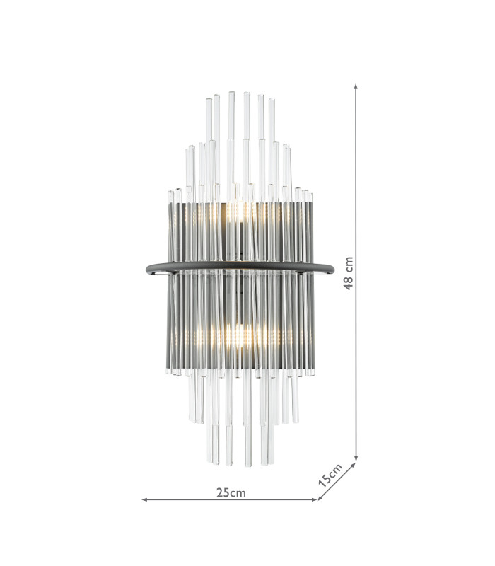 Lukas Wall Light Satin Black and Glass-4