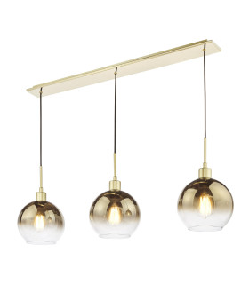 Lycia 3 Light Bar Ceiling Pendant Satin Gold and Gold Ombre Glass-1