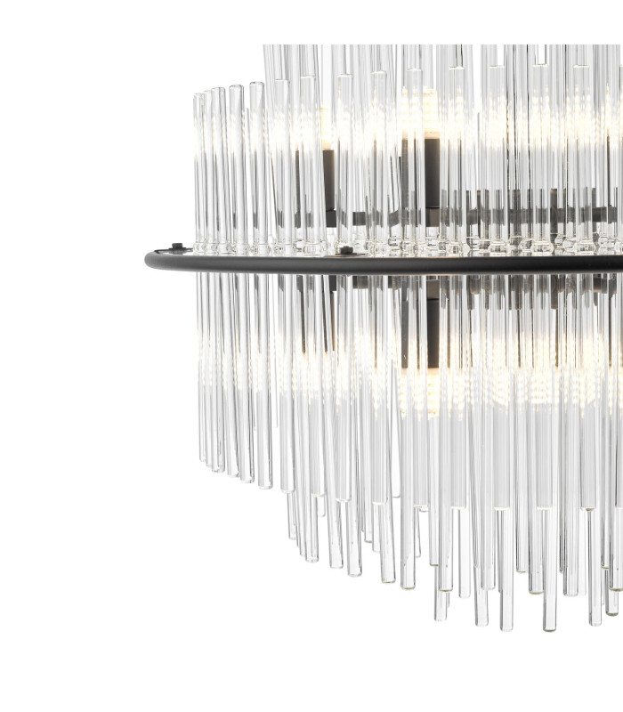Lukas 13 Light Ceiling Pendant Satin Black and Glass-6
