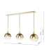 Lycia 3 Light Bar Ceiling Pendant Satin Gold and Gold Ombre Glass-4