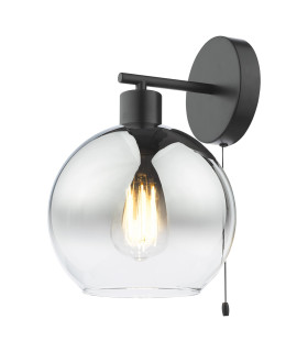 Lycia Wall Light Matt Black and Smoked Ombre Glass-1