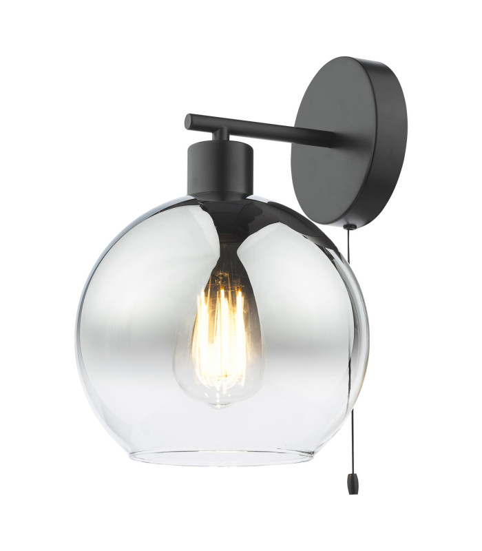 Lycia Wall Light Matt Black and Smoked Ombre Glass-1