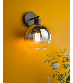 Lycia Wall Light Matt Black and Smoked Ombre Glass-2