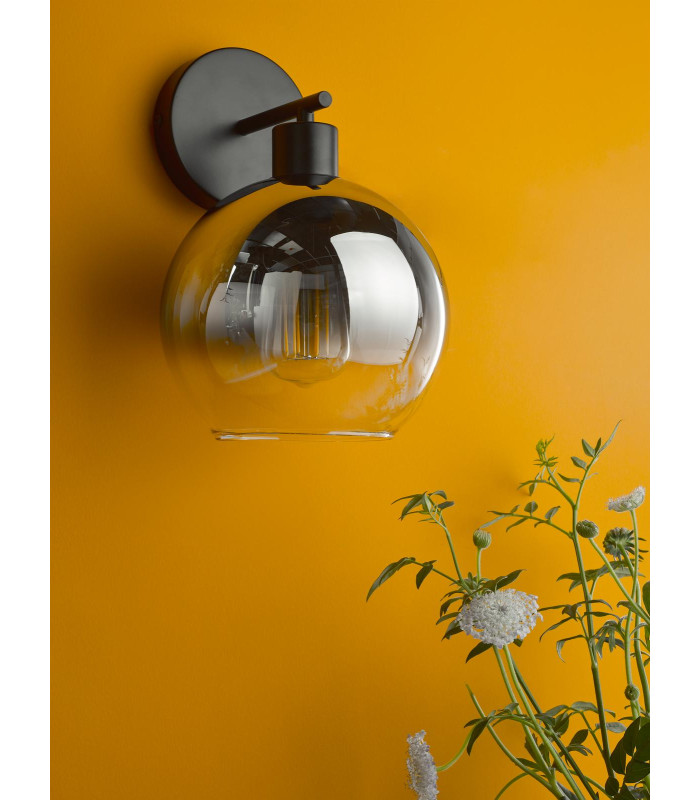 Lycia Wall Light Matt Black and Smoked Ombre Glass-3